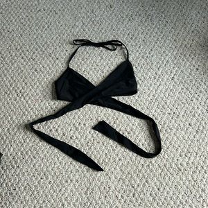 Aerie Wrap Up Black Bikini Top
